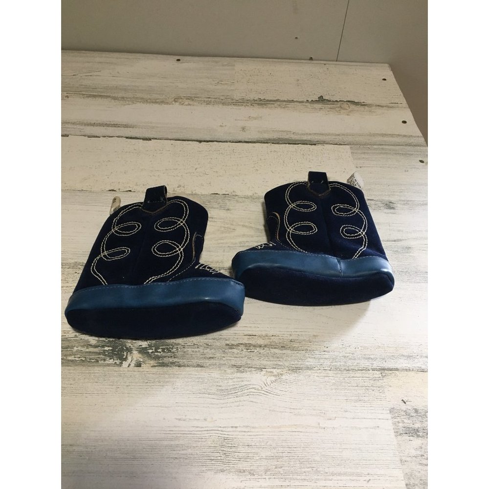 Sears 7-8 month blue suede baby cowboy boots. Vintage